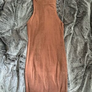 Elegant Tan Sleeveless Dress